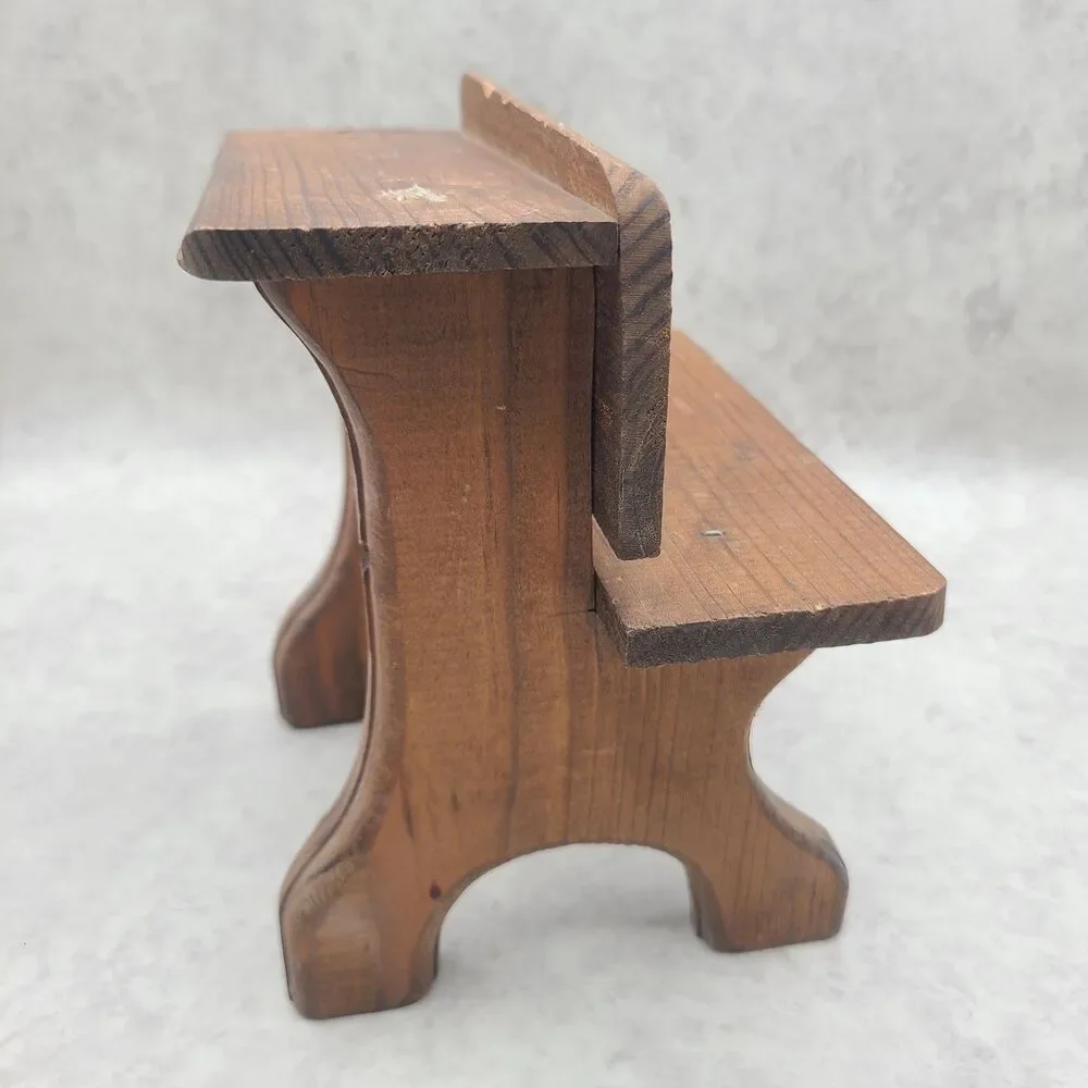 Vintage Wooden Doll School Desk Chair - Handmade Miniature Furniture Decor